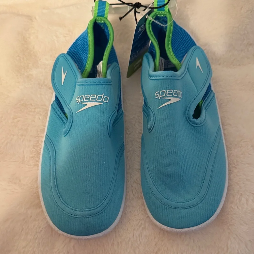 3 pairs ready for summer. Speedo Kids Water Shoes - Aqua and Lime size xl 11-12